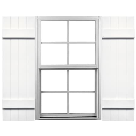 Ekena Millwork Mid-America Vinyl, Standard Size Four Board Joined Shutters, 31435001, PR 00031435001